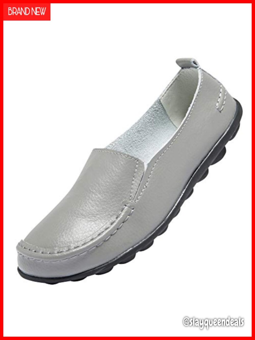 Women's Leather Slip On Loafers Comfortable Walking Flats Casual Driving Shoes